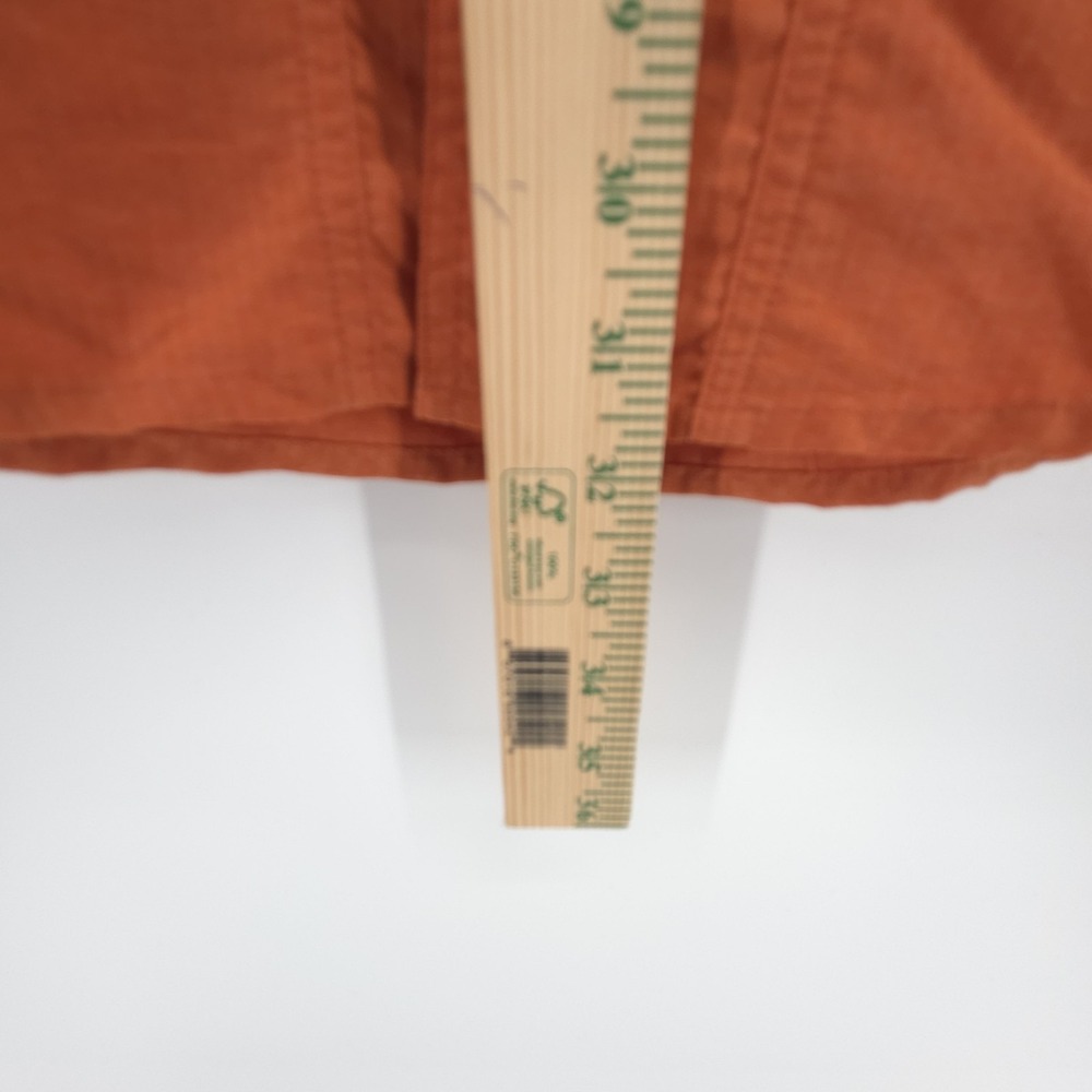 LL Bean Fishing Shirt Mens Large Orange Button Down Pockets Vented Outdoors - Picture 6 of 7